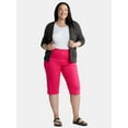 thumbnail image 2 of JMS Just My Size by Hanes Women's Plus Size Pull On 2 Pocket Stretch Capri, Sizes 0X-4X, 2 of 3