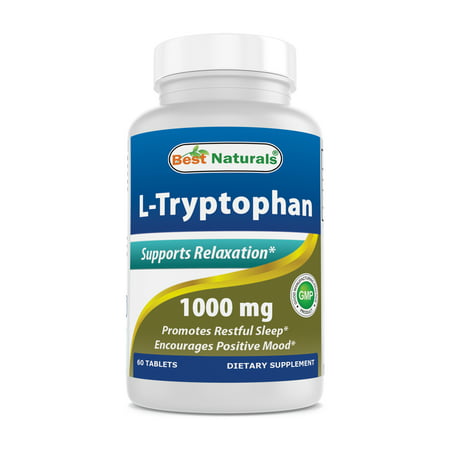 Best Naturals L-Tryptophan Tablets, 1000mg, 60 Ct (Best L Glutathione Skin Whitening Pills)