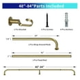 thumbnail image 5 of Urbanest Energy Saving Wrap Around Black Out Room Darkening Adjustable Window Curtain Metal Rod Set Heavy Duty, 1" Diameter, Renaissance Gold, 48"-84", 5 of 10