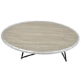 thumbnail image 4 of Plethoria Home Weathered Grey Oak and Black Oval Coffee Table, 4 of 5