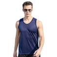 thumbnail image 5 of ZenCart Men Mesh Vest Summer Tank Top Solid Color Round Neck Sleeveless Singlet Slim Fit Muscle Fitness Shirt for Gym Streetwear, 5 of 8