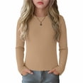thumbnail image 3 of Abtuhar Kids Boys and Girls 5-16 Years Fall Tops Solid Rib Cuff Long Sleeve Round Neck Loose Layering Daily Blouses Shirts, 3 of 5