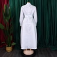 thumbnail image 4 of AURA Plus Size Lapel A Line Midi Dress Long Sleeve Button Front Belted High Waist Large Swing Elegant Fall Dress, 4 of 9