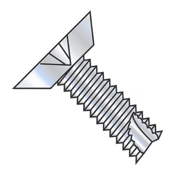 Thread Cutting Screw - Type 23 - Phillips Drive Flat Undercut Head - Zinc Plated Steel - 6-32 Thread - 3/8" Long