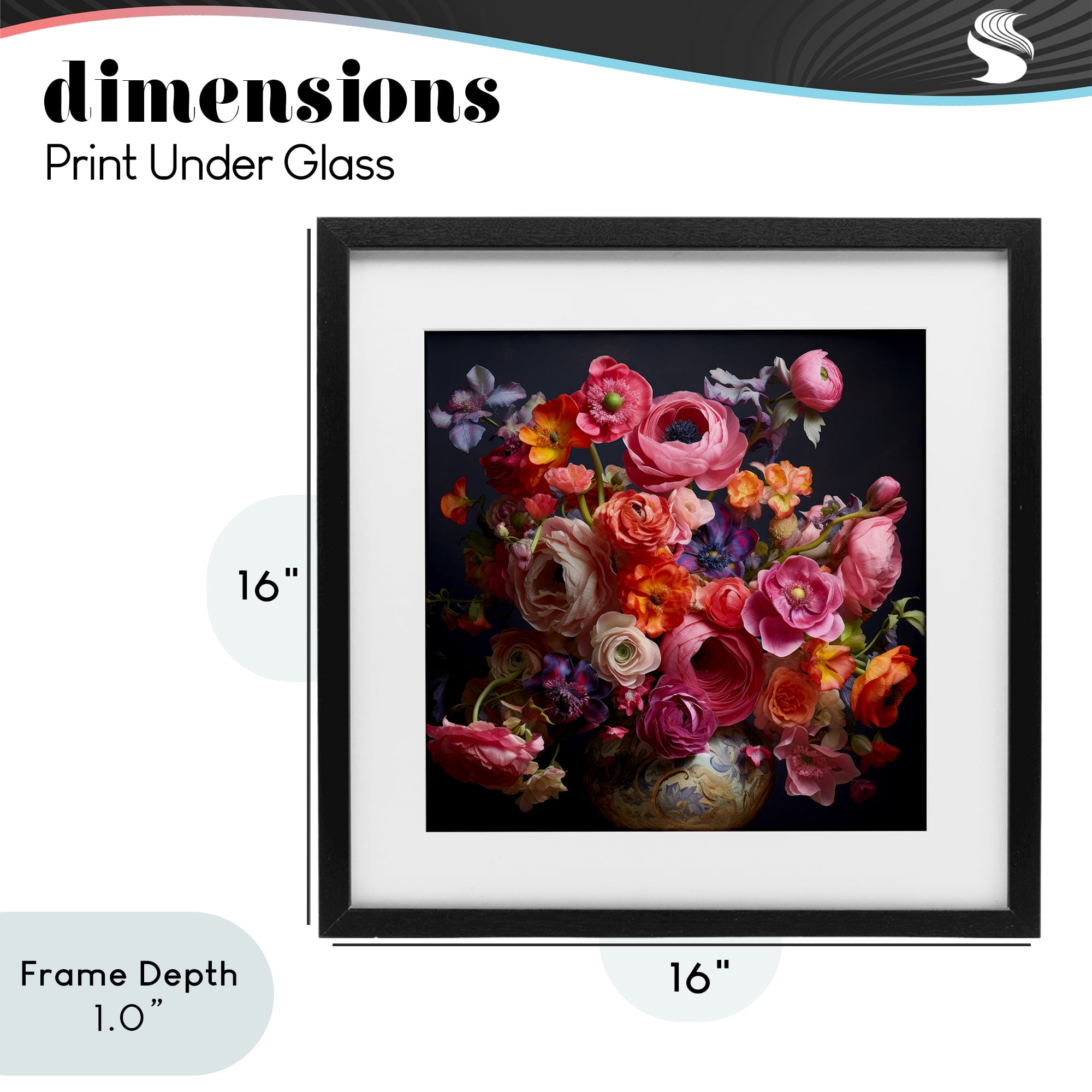 Stupell Industries Harmonious Composition of Florals Black Framed Print Under Glass, design by Lazar Studio