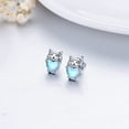 thumbnail image 4 of Midir&Etain Cat Stud Earrings 925 Sterling Silver Crystal Earrings Cute Cat Jewelry Gifts for Women, 4 of 8