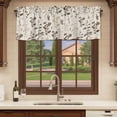 thumbnail image 6 of 2 Pack Brown Beige Botanical Valances for Windows Bedroom Living Room Window Treatments, Rustic Country Spring Floral Summer Leaf Rod Pocket Valance Drapes Short Kitchen Curtains Over Sink 54"x18", 6 of 8