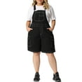 thumbnail image 2 of Unique Bargains Women's Plus Size Denim Overalls Cargo Adjustable Strap Jeans Pants 3X Black, 2 of 6