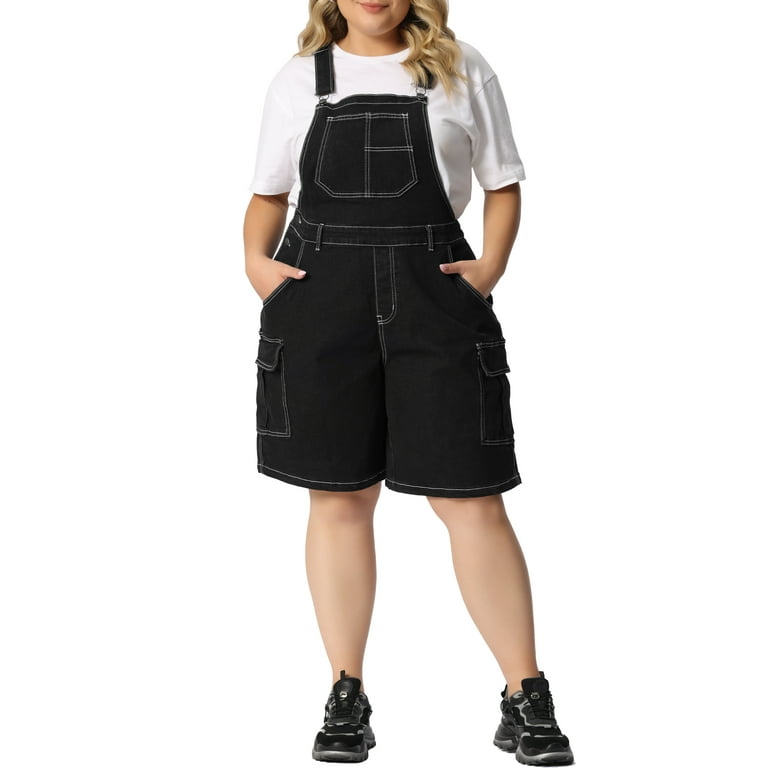 Unique Bargains Women's Plus Size Outfits Adjustable Suspender