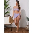 thumbnail image 5 of DARING DIVA Women's Rope Circle Halter Ribbed Bikini Set Large Light Purple, 5 of 6