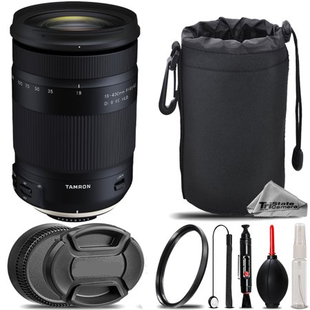 Tamron 18-400mm f/3.5-6.3 Di II VC HLD Lens (Canon) + UV Filter+ + Hood + Lens Pouch- Basic Kit