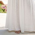 thumbnail image 4 of IUYRTFE Women Cotton Linen Maxi Skirt Solid Color High Waist Flowy Long Beach Skirt, 4 of 5