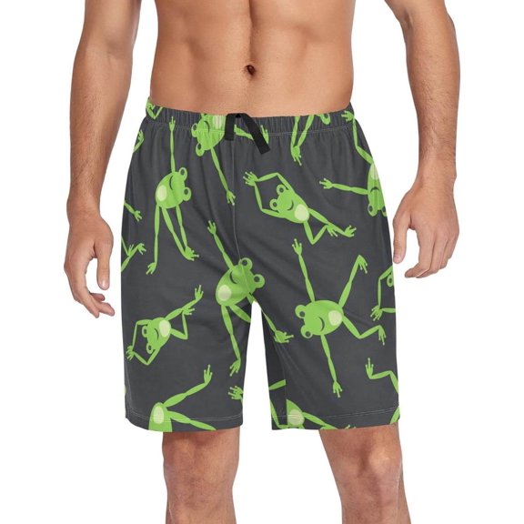 GZHJMY Frog Pajama Pants Short for Men, Lounge Pants Lightweight Men Pajama Bottoms with Drawstring Pockets, Christmas New Year Birthday Gifts, Large