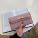 thumbnail image 5 of Fashion Women's Wallet with Lychee Pattern and Lock Buckle Long Wallet Solid Color Card Holder Coin Purse bolsas para mujeres, 5 of 5