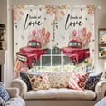 thumbnail image 6 of Spring Flowers Swag Curtains Country Red Truck Pink Floral Botanical Retro Swag Valances for Kitchen Windows, Window Treatment Topper Curtains for Living Room Bedroom Bathroom, 36" W x 63" L, 6 of 9