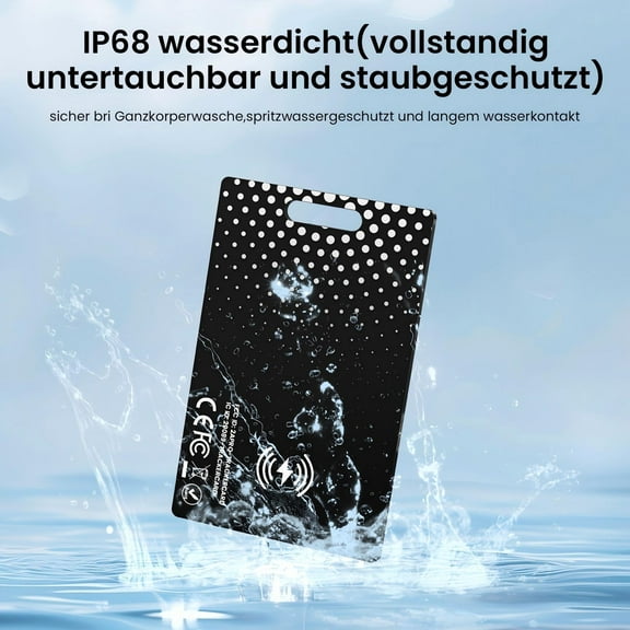 1-Pack MFi Certified Smart Card for Apple Find My, Ultra-Thin Wireless Charging Card for Wallet, IP68 Waterproof Lost Item Finder for iOS