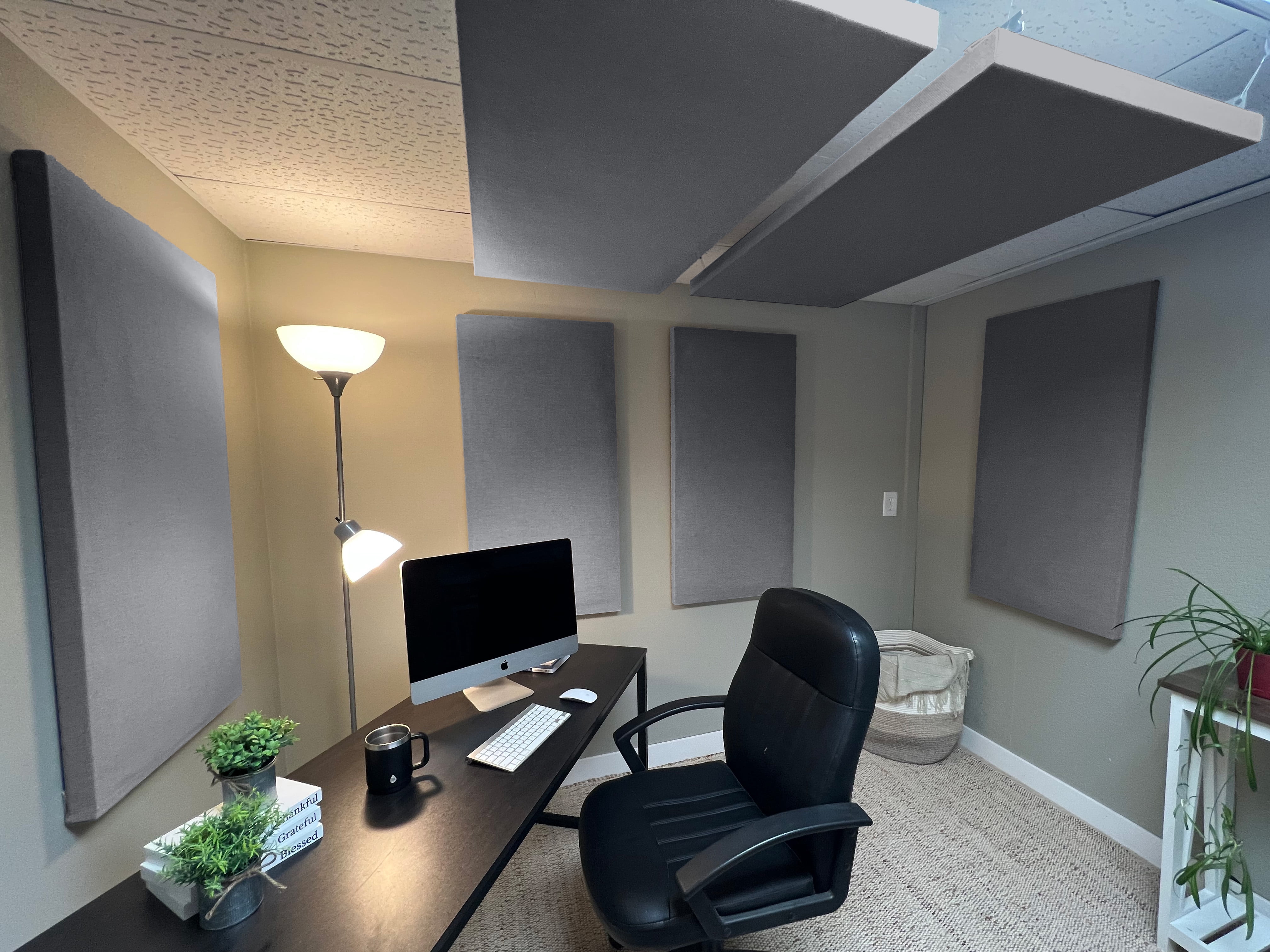ATS Acoustics Home Office Residential Acoustic Treatment Room Kit Sound Absorbing Acoustic Panel 6 Pack for 50-100 Sq Ft (Charcoal)