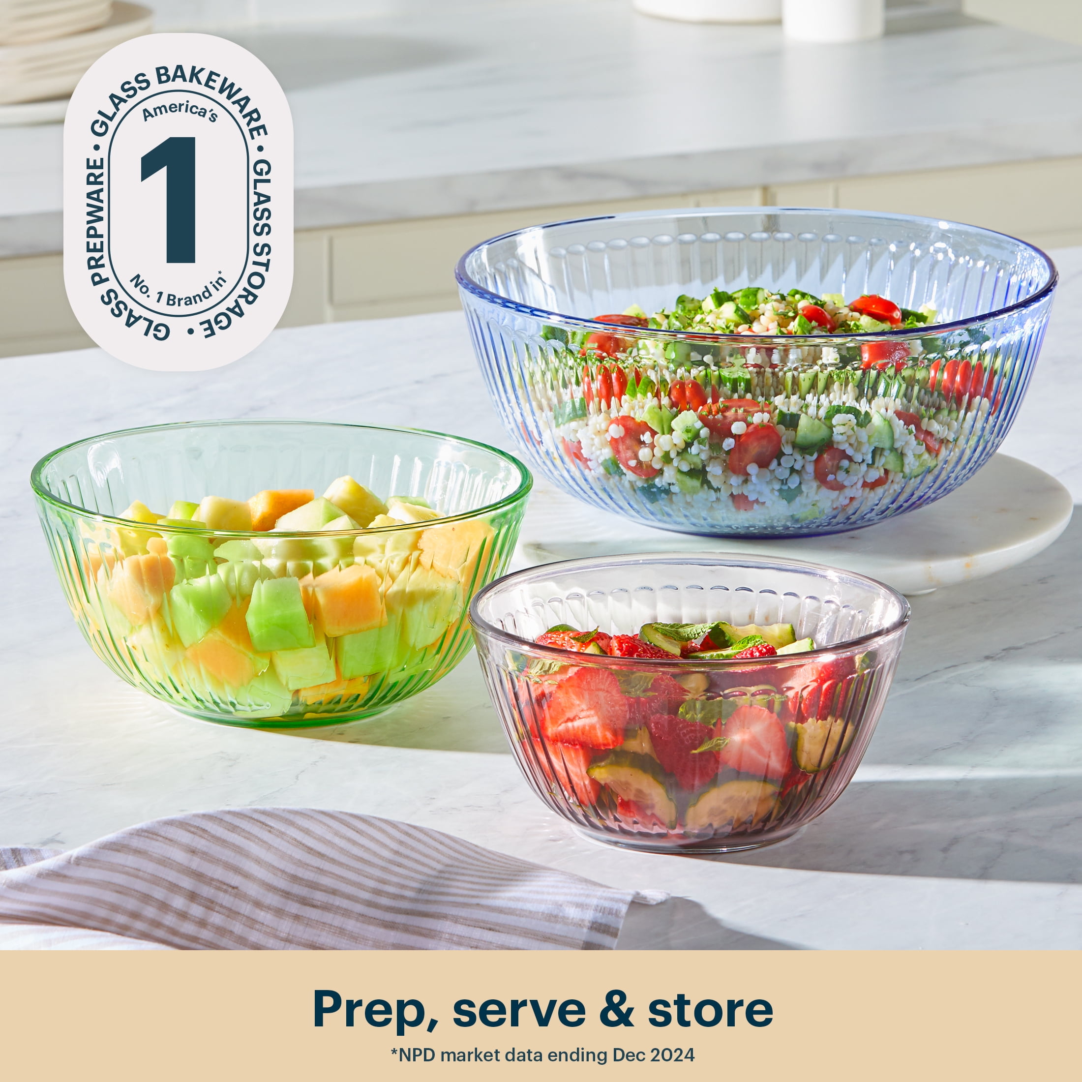 Pyrex Sculpted Mixing Bowls - Thumbnail 5