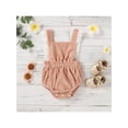 thumbnail image 2 of Xingqing Infant Baby Girls Rompers Ruffles Lace Sleeveless Solid Color Corduroy Backless Jumpsuits Pink 12-18 Months, 2 of 9
