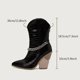 thumbnail image 3 of NECHOLOGY Botas Mujer Adulto Femenino Zapatos Botines de mujer Botas de para mujer, cómodas, retro, , tacón grueso, vaquera occidental, botas de media para niña (Black, 8.5), 3 of 7