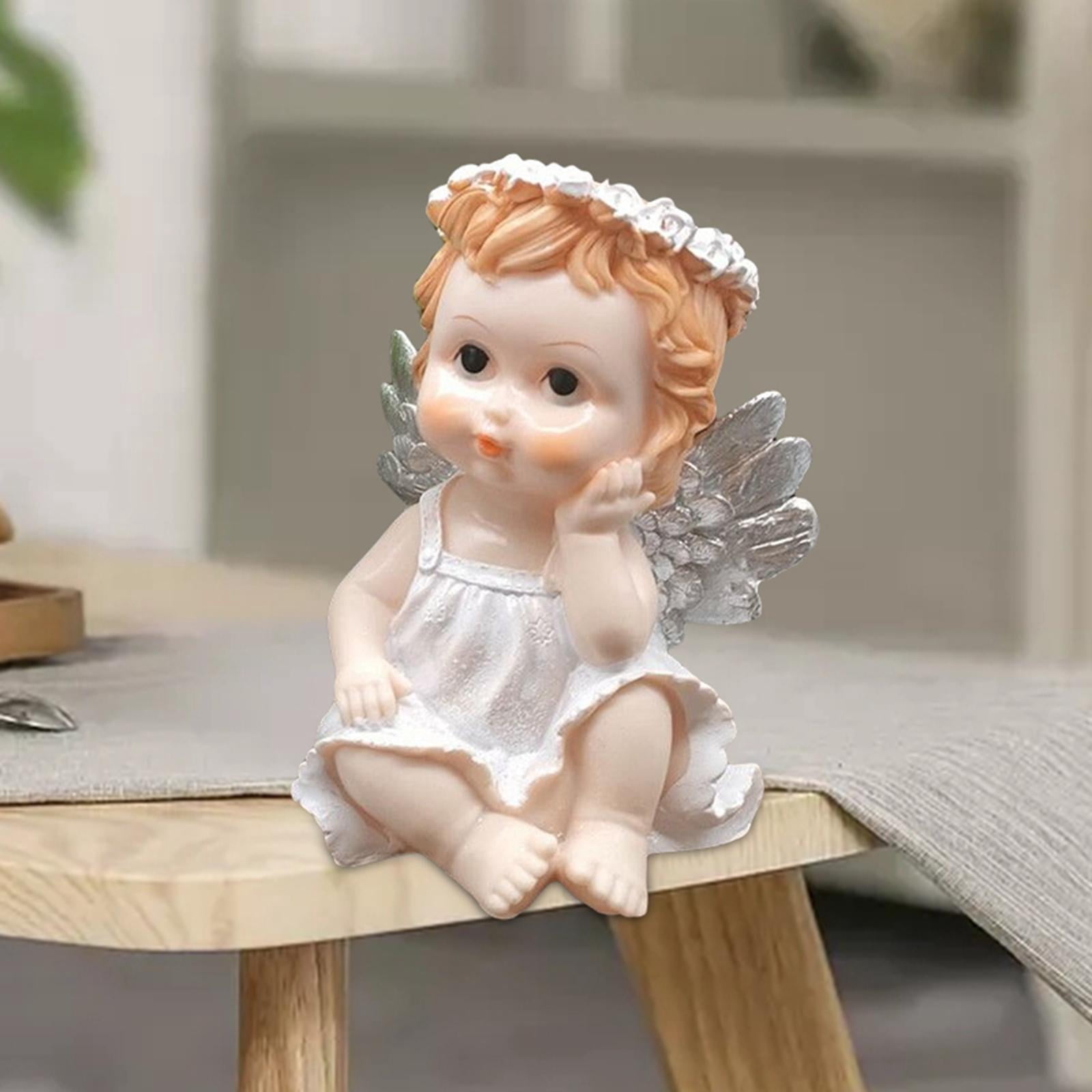 WLPZXP Angel Wing Figurine Cherub Sculpture Girl Statue Garden Memorial Indoor Tabletop Single Hands