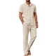 thumbnail image 1 of Conjunto casual de camisa y pantalón de lino para hombre COOFANDY para playa, 1 of 5