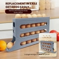 thumbnail image 3 of Egg Storage Rack for Fridge | Auto Rolling Fridge Egg Holder Rack for Kitchen | Egg Tray Organizer | 4 Tiers Tilted Design Container for Eggs (Gray), 3 of 5
