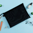 thumbnail image 6 of Muka Zipper Nylon Mesh Pouch, Makeup Bags Plastic Zipper Pouches for Organizing Cases, Cosmetic Office Supplies and Travel Accessories-Black-A4, 6 of 8