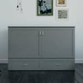 thumbnail image 6 of AFI Hamilton Queen Solid Wood Murphy Bed Chest with 6" Mattress, Drawer & Charger, Grey, 6 of 22