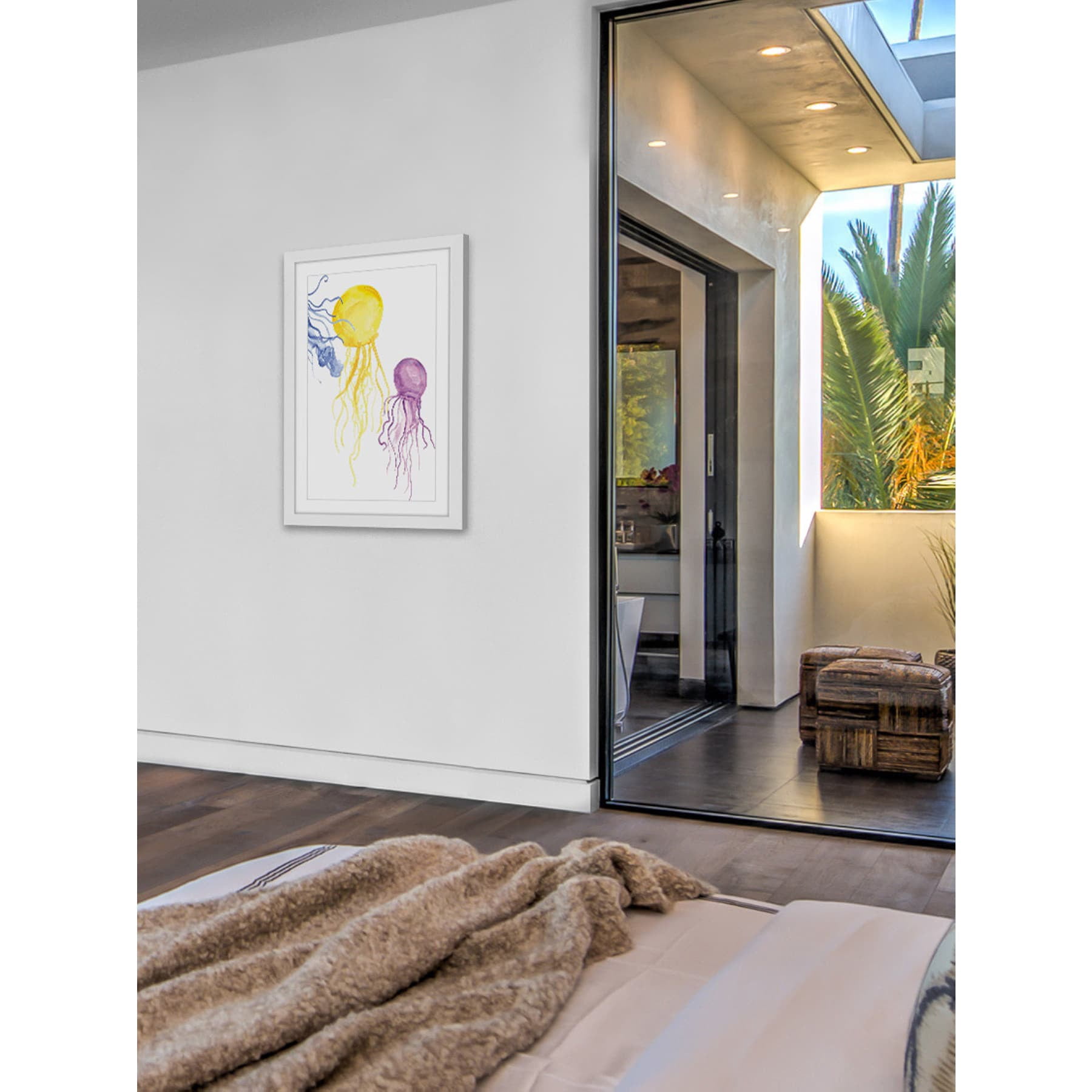 Marmont Hill "Jellyfish 2" by Diana Alcala Framed Painting Print
