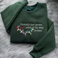 thumbnail image 2 of Embroidered Funny Christmas Shirt, Probably Just Gonna Jingle Tired Tee, Holiday Saying Shirt, Cute Christmas Gift for Women, Halloween Gift, 2 of 4