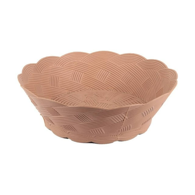 Canasta Prichos Extendida con Acabdo Superior Ondulado 1 Pieza Beige