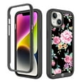 thumbnail image 2 of Designed for Apple iPhone 15 Pro Exotic Design Fashion Hybrid Dual Layer Rugged Bumper Frame Hybrid Shockproof Rubber TPU Defender Phone Case Cover [Romantic Roses Floral], 2 of 4