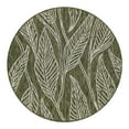 thumbnail image 3 of Unique Loom Outdoor Botanical Collection Area Rug - Leaf (4' 1" Round Green/Ivory), 3 of 7