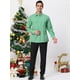 thumbnail image 3 of Camisa a cuadros para hombre, ajuste regular, con botones, manga larga, vestido, camisas a cuadros Verde blanco XL, 3 of 6