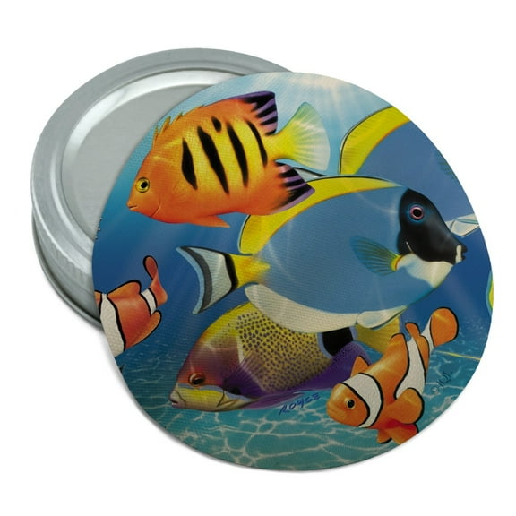 Tropical Coral Reef Fish Clown Round Rubber Non-Slip Jar Gripper Lid Opener