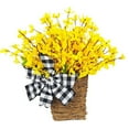thumbnail image 3 of Hydrangea Door Hanger Basket, Spring Wreath Front Door Flowers Basket, Wildflowers Door Hanging Basket Wreath for Home Porch Farmhouse Wedding Decor Yellow, 3 of 6