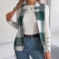 thumbnail image 4 of MexChoioe Womens Plaid Vest Lapel Collar Open Front Sleeveless Wool Blend Casual Outer Gilet for Womens, 4 of 7