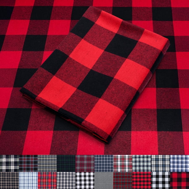 Franela de algodón a cuadros buffalo rojo y negro Pico Textiles de 3 m