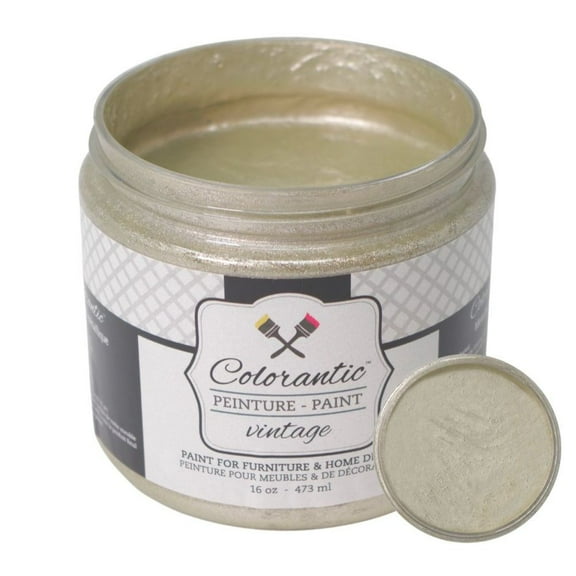 Colorantic | Furniture CHAMPAGNE METALLIC Chalk Paint | Arts and Craft DIY Projects (16 oz)