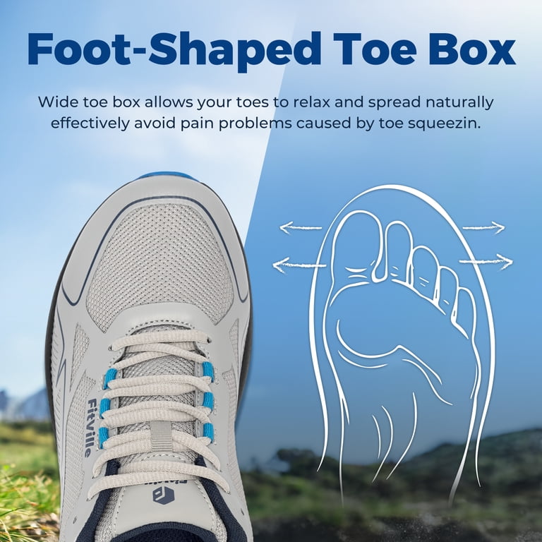FitVille Mens Extra Wide Running Shoes with Arch Support  display picture 3