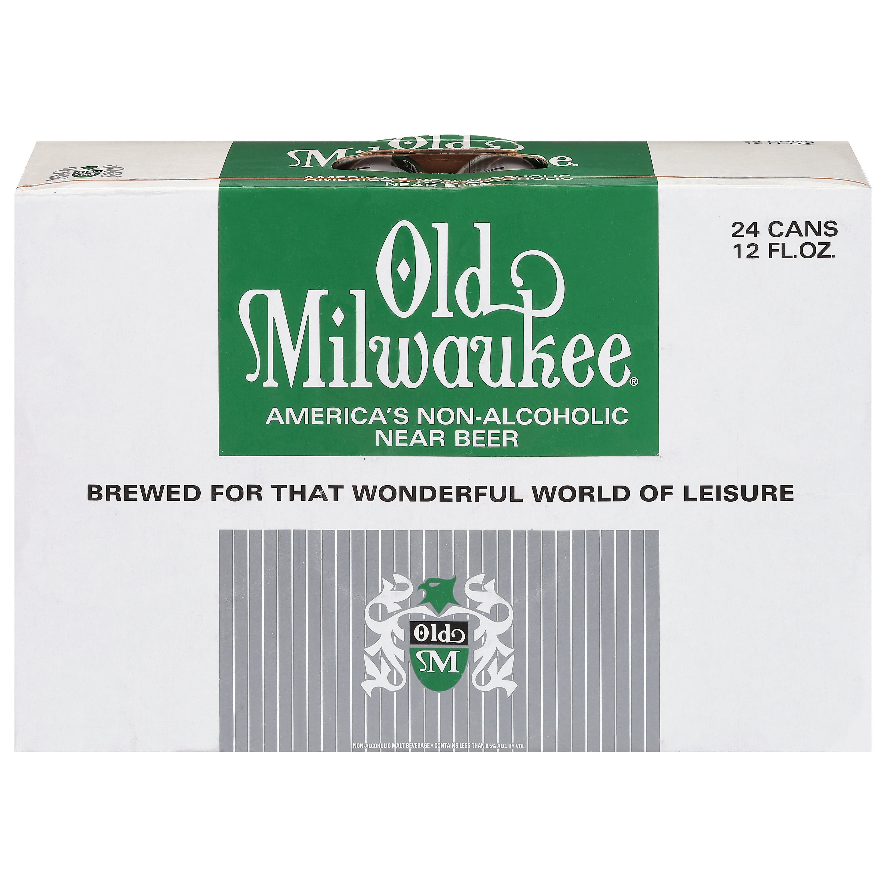 Old Milwaukee (Pack of 24) Non Alcoholic 12oz Cans Beer Brewed For That Wonderful World Of Leisure (Includes 24 Individual 12oz Old Mil Cans)