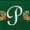 Initial P, Green with White Script Embroidery, variant on Embroidered Initial Christmas Stocking, Green and Red Felt, White Embroidery