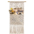 thumbnail image 1 of Cesta colgante de macramé bohemio, almacenamiento de cuerda de algodón decorativo y funcional para un almacenamiento elegante en su acogedora casa, organizador de pared con organizador de revistas, 1 of 8