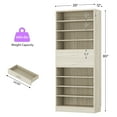 thumbnail image 4 of Homieasy 10-Tier Shoe Cabinet with 2 Drawers, 65cm Width Freestanding Closet Organizer with Adjustable Storage Shelves & Side Hooks –for Entryway, Bedroom, Living Room,White Oak, 4 of 8