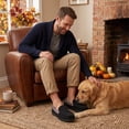 thumbnail image 3 of EverFoams Men's Comfort Memory Foam Moccasin Slippers Breathable Terry Cloth House Shoes with Anti-Skid Rubber Sole, 3 of 9