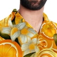 thumbnail image 5 of Tangerine Men's Short Sleeve Poplin Shirt, Casual Printed Beach Button Down Summer Unisex Shirts, 5 of 6