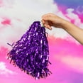 thumbnail image 6 of iiniim Kids Girls Cheer Leader Uniform Crop Top Pleated Skirt with Pom Poms Dancewear Purple 8, 6 of 7