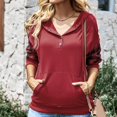 thumbnail image 2 of Vedolay Trendy Tops for Women 2023 Hoodies for Women 2023 Casual Sweatshirts Oversized 2023 Fall Winter Pullover Tops with Pockets,Red XL, 2 of 5