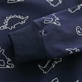 thumbnail image 6 of Tfken Tee For Boys Toddler Crew Neck Long Sleeve Dinosaur Print T-Shirts Fall Soft Tops Navy Size 7-8 Years, 6 of 9